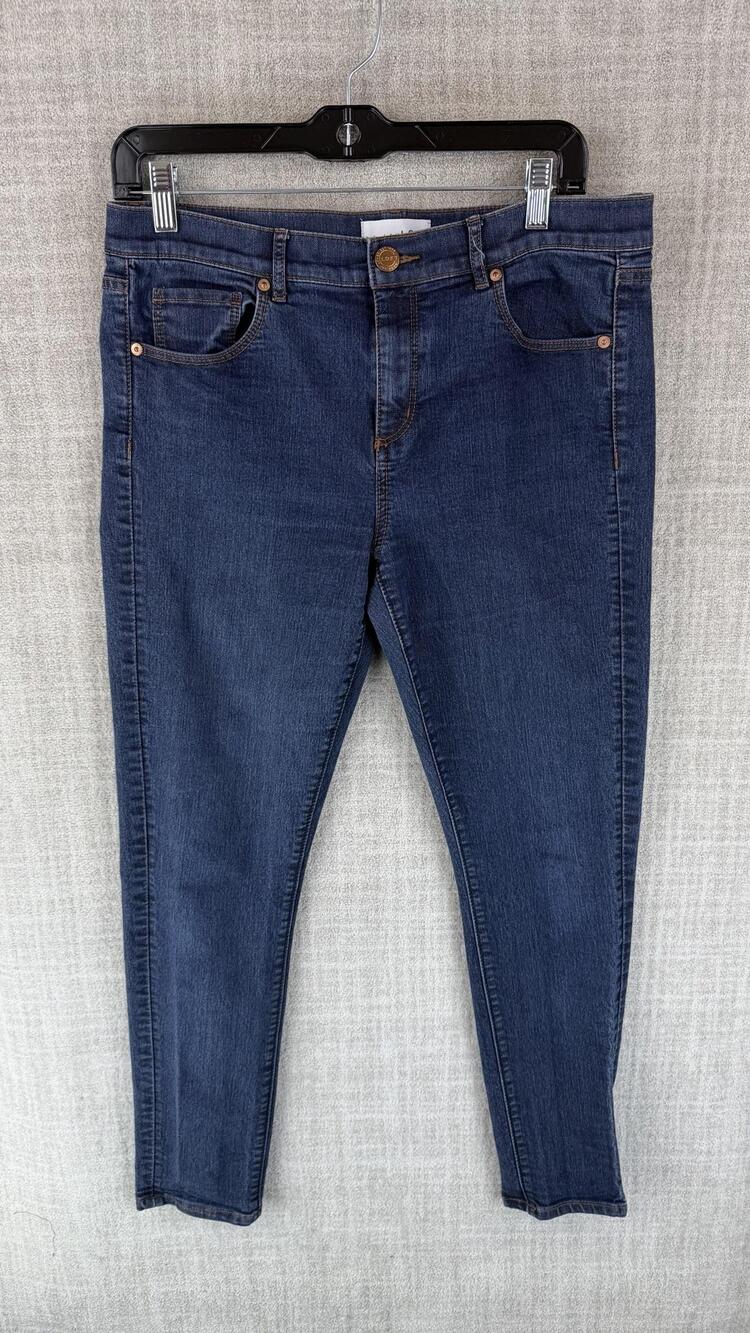 LOFT Jeans Womens 10 Blue Dark Wash Modern Skinny Slim Stretch Pockets